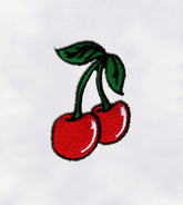 Two Red Ripe Cherries Embroidery Design