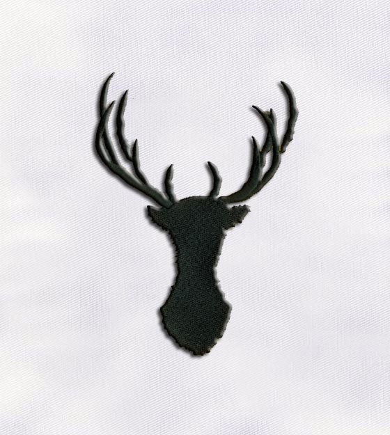 Deer Head Silhouette Embroidery Design – Rustic