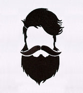 Hipster Beard & Hair Silhouette Embroidery Design