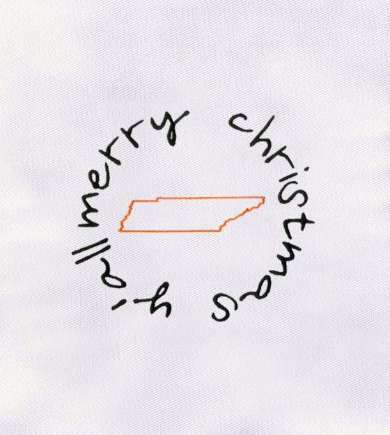 Merry Christmas Y’all Tennessee Outline Embroidery Design