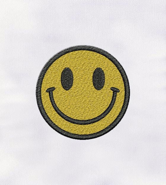 Smiley Face Emoji Embroidery Design