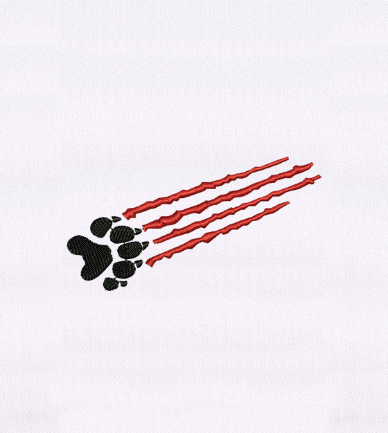 Ferociously Clawing Animal Paw Embroidery Design
