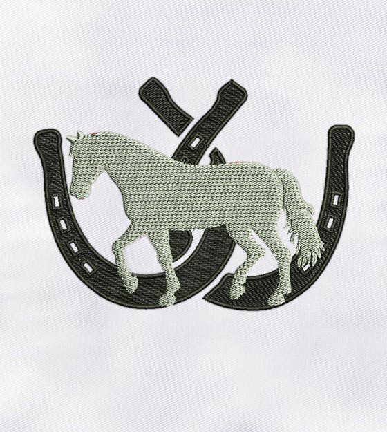 Magnificent Horse with Protected Horseshoe Embroidery Design