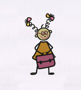 Cute and Nerdy Braided Girl Embroidery Design