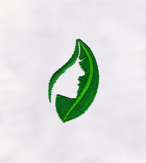 Stylized Go Green Leaf Machine Embroidery Design
