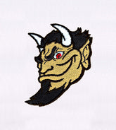Nastily Smirking Horned Devil Embroidery Design