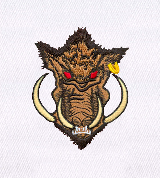 Wild and Roaring Brown Boar Embroidery Design