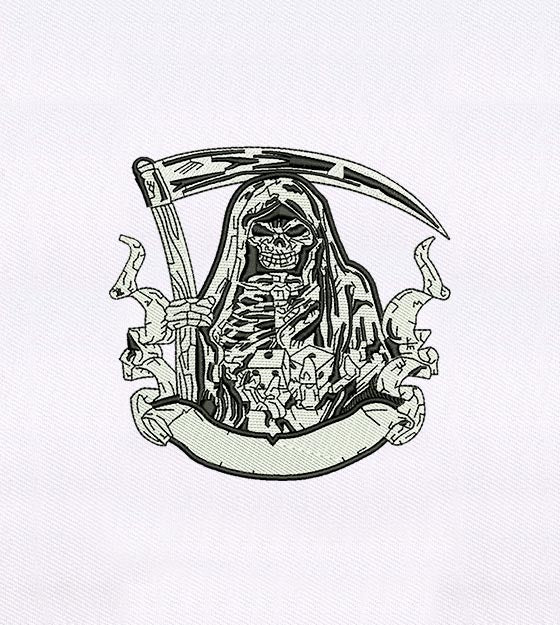 Grim Reaper Embroidery Design