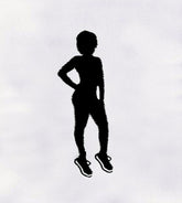 Astounding Standing Shadow Girl Embroidery Design