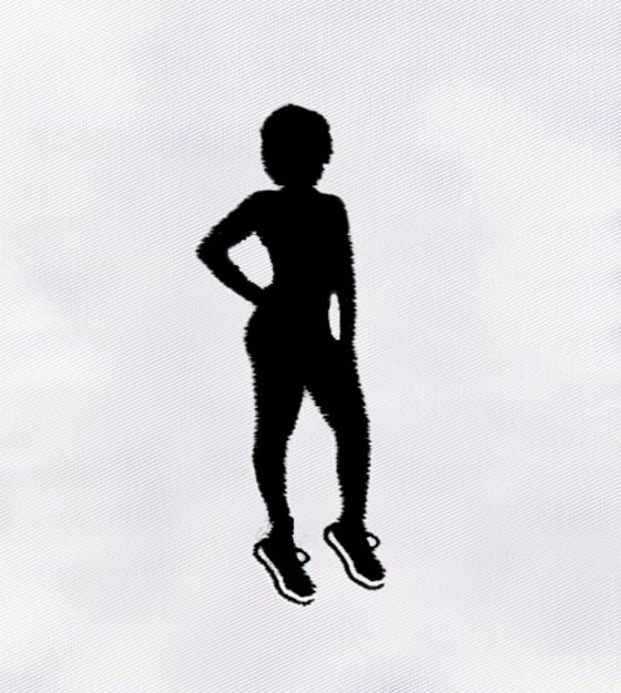 Astounding Standing Shadow Girl Embroidery Design