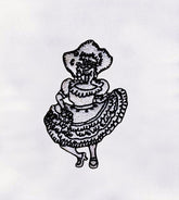 Old Wicked White Dressed Lady Halloween Embroidery Design