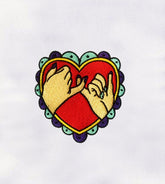 Feminist Little Finger Touch Heart Embroidery Design