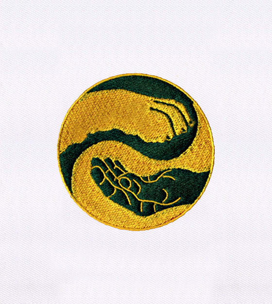 Harmonious Man and Animal Embroidery Design
