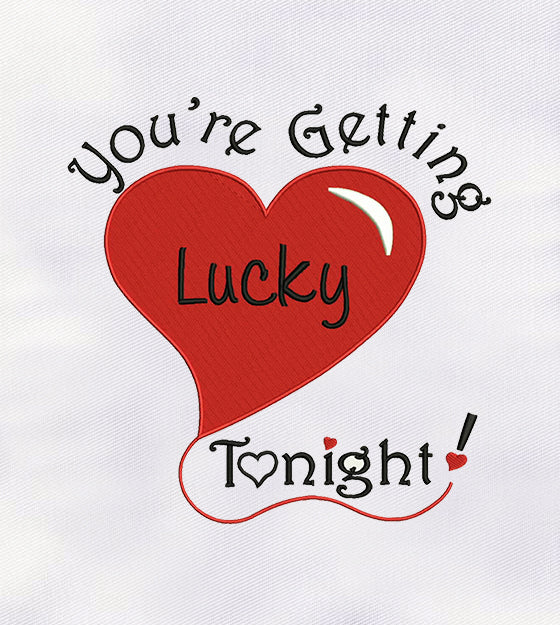 Luck Inspired Red Heart Lettering Embroidery Font Design