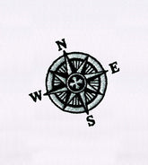 Classic Black and White Compass Embroidery Design