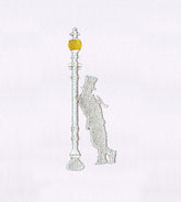 Urbane Top Hat Wearing Man Silhouette Embroidery Design