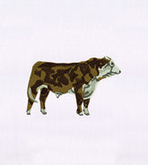 Brown and White Gentle Cow Embroidery Design