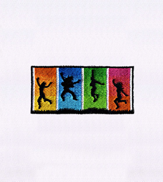 Jumping and Dancing Silhouettes Embroidery Design