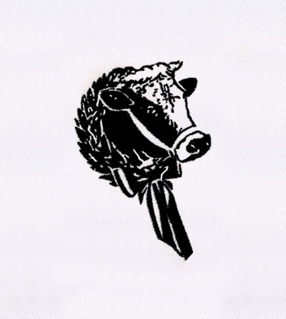 Garland and Bow Sporting Cow Embroidery Design