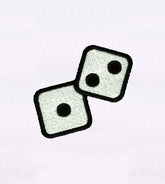 Classic Black and White Throwing Dice Embroidery Design