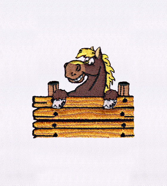 Gleefully Smiling Horse Embroidery Design