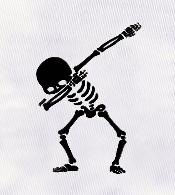 Dabbing Skeleton Embroidery Design