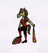 Baseball Playing Female Horse Embroidery Design