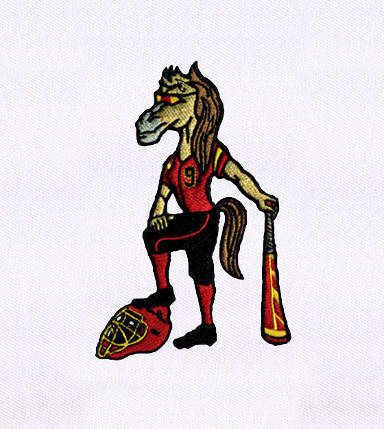 Baseball Playing Female Horse Embroidery Design
