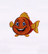Chirpy Little Mermaid Flounder Embroidery Design