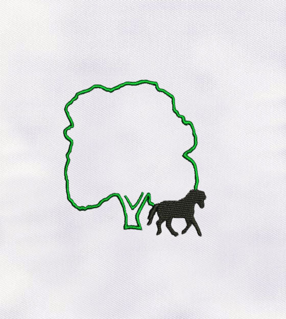 Incredible Giant Tree Accompanied Horse Embroidery Design