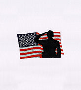 Soldier Saluting American Flag Embroidery Design