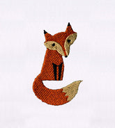 Beautifully Somber Little Fox Embroidery Design