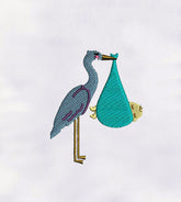 Coastal Bird Fishing Animal Embroidery Design