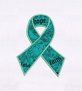 Hope Love and Faith Hailing Ribbon Embroidery Design