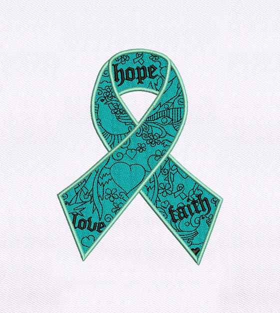 Hope Love and Faith Hailing Ribbon Embroidery Design