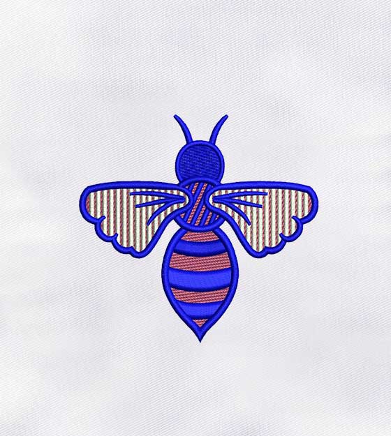 Graceful Back Pose Animal Bee Embroidery Design
