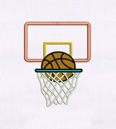 Slam Dunk Basketball Hoop Embroidery Design