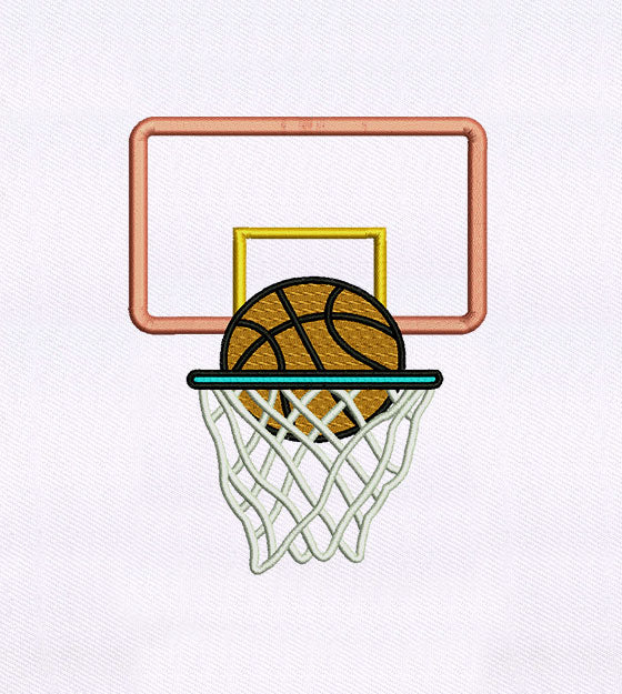 Slam Dunk Basketball Hoop Embroidery Design