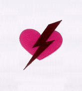 Heart and Lightning Embroidery Design