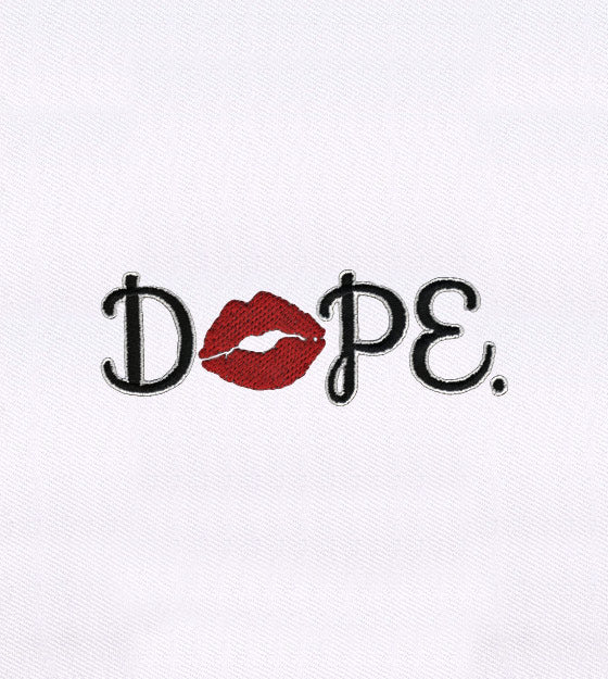 Dope Kissing Lips Embroidery Design