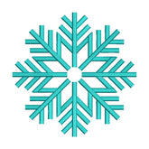 Marvelous Cyan Flower Plant Snowflake Embroidery Design