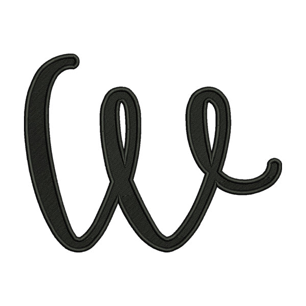 Uppercase “W” Unicorn Calligraphy Font Embroidery Design