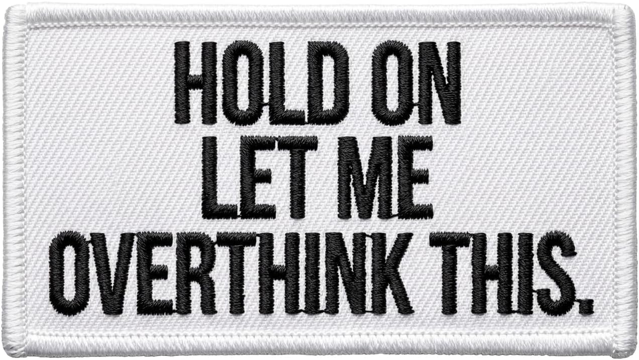 Digitemb Hold On Overthinker Iron On Patch, 3.2 x 2 Inch