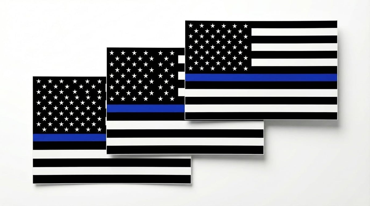 DigitEMB Thin Blue Line Flag Stickers American Flag 3 Pack Car Decals