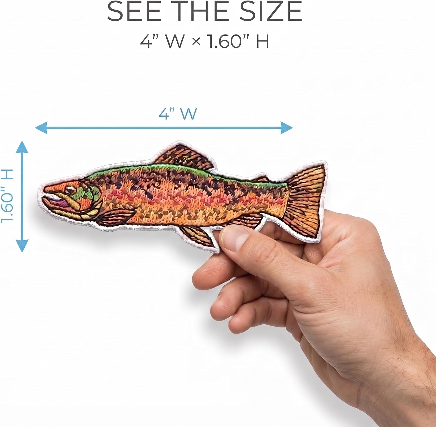 DigitEMB Fish Iron On Patch - Embroidered Trout Fishing Nature Applique