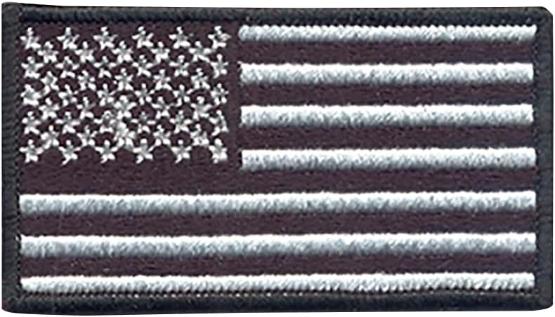 DigitEMB Black American Flag Iron On Patch, 3.5 x 1.8 Inch