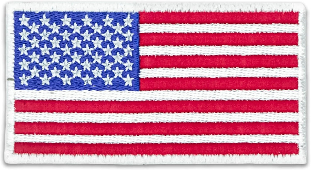 DigitEMB Small American Flag Patch Hook & Loop White Border 1.5x1 USA
