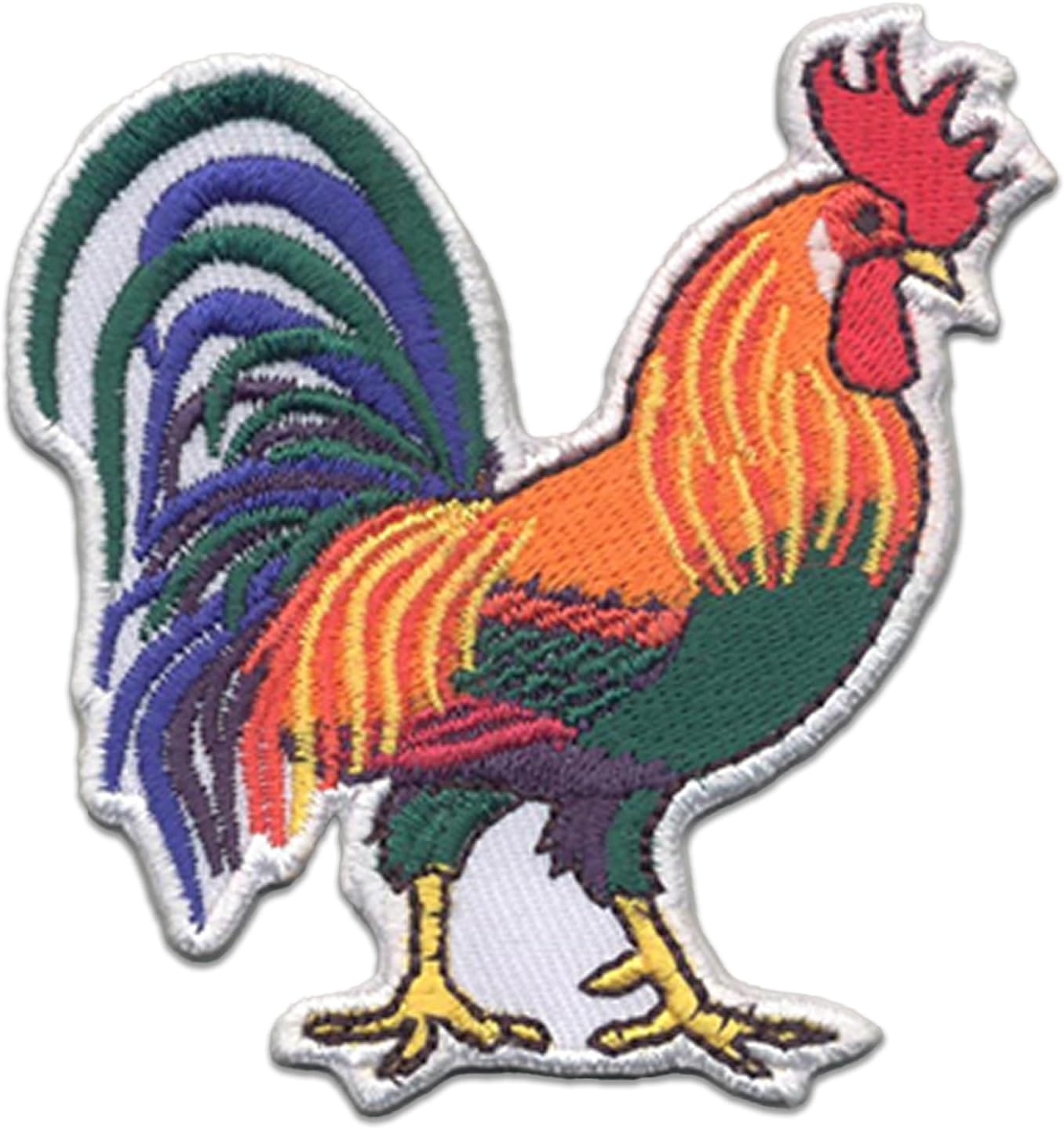 DigitEMB Rooster Iron On Patch - Colorful Chicken Farm Bird Applique