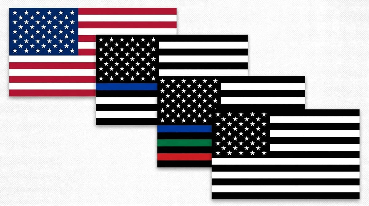 DigitEMB American Flag Stickers Variety 4 Pack Car Truck Vinyl Decals