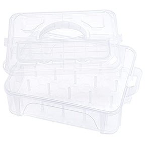 1 Layer Clear Storage Box Thread Organizer For Holding 20 Spools